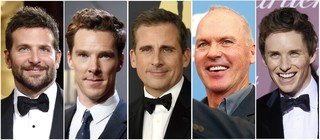 Bradley Cooper, Benedict Cumberbatch, Steve Carell, Michael Keaton e Eddie Redmayne (Foto: Agência Reuters)