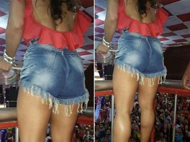 Viviane Araújo usa shortinho jeans em evento na quadro do Salgueiro, na Zona Norte do Rio (Foto: Instagram/ Reprodução)
