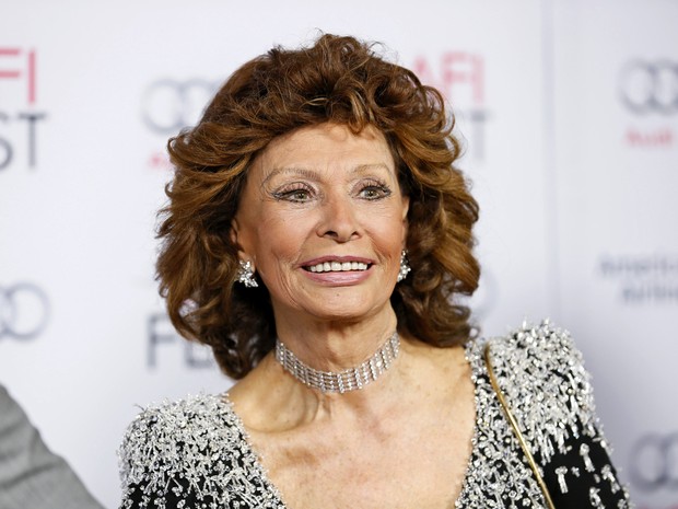 Sophia Loren em evento em Los Angeles, nos Estados Unidos (Foto: Danny Moloshok/ Reuters)
