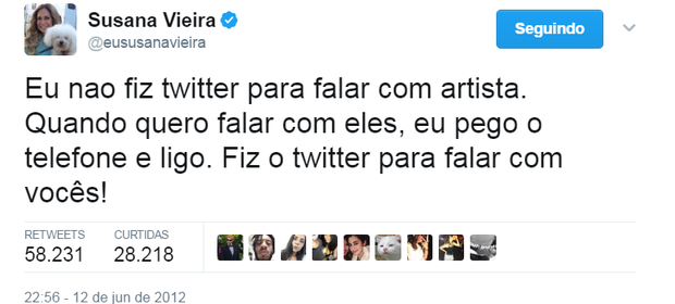 Susana Vieira no Twitter (Foto: Reprodução/Twitter)