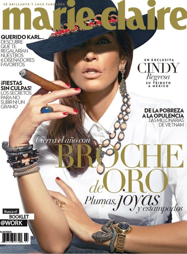 Cindy Crawford na capa da Marie Claire Mexico (Foto: Revista/Reprodução)