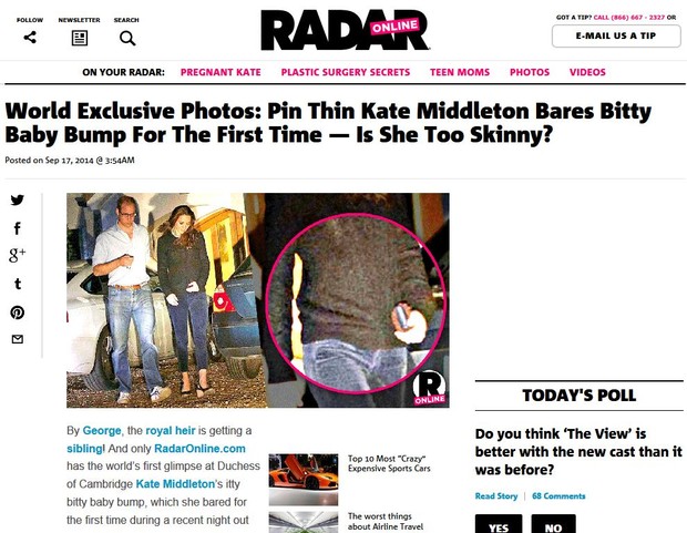 Site mostra primeira foto de Kate Middleton após anúncio da segunda gravidez (Foto: Reprodução)