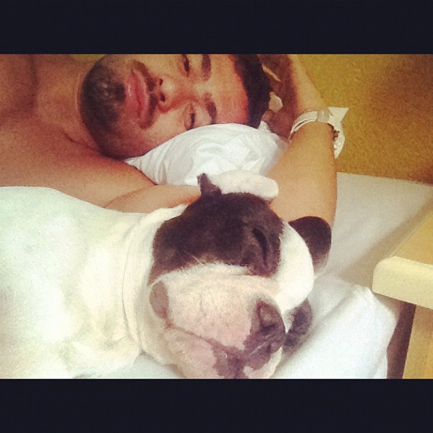 Ex-BBB  Yuri posta foto acordando ao lado de seu cachorro (Foto: Instagram)