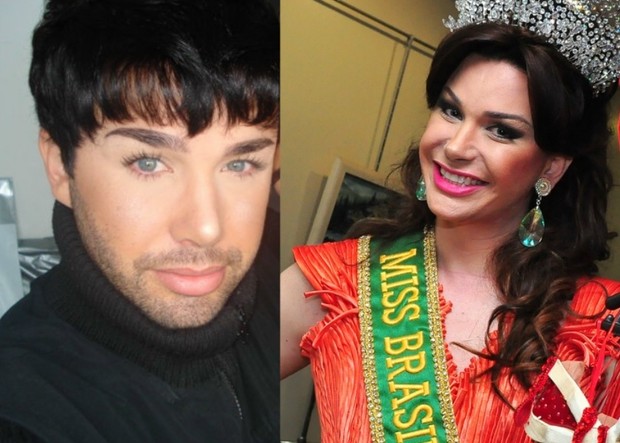 A Miss Brasil Gay 2013 como Sheila Veríssimo e como Jorge Augusto (Foto: Reprodução internet/Roberto Teixeira - EGO)