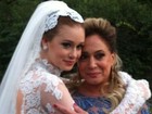Susana Vieira posta foto com Marina Ruy Barbosa vestida de noiva
