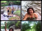 Fabiana Karla toma banho de biquíni em cachoeira no Rio