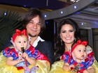 Natália Guimarães e Leandro fazem festa de um ano para gêmeas