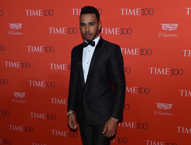 Lewis Hamilton em evento em Nova York, nos Estados Unidos (Foto: Timothy Clary/ AFP)