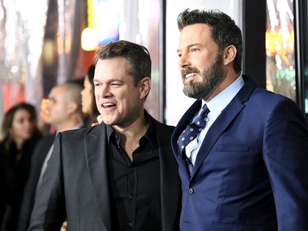 Matt Damon e Ben Affleck em première em Los Angeles, nos Estados Unidos (Foto: Frazer Harrison/ Getty Images/ AFP)