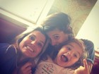 Flávia Alessandra almoça com as filhas: 'Quebrando a rotina'