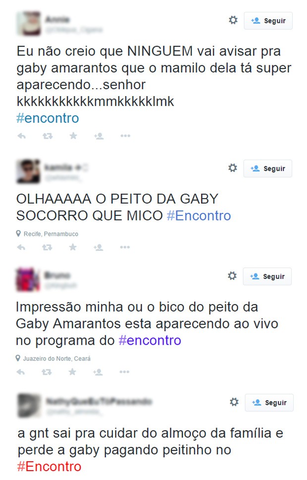 Twitter sobre Gaby Amarantos no programa da fátima (Foto: Reprodução / Twitter)