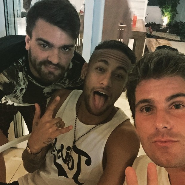 Neymar e Thiago Gagliasso com amigo (Foto: Instagram/ Reprodução)