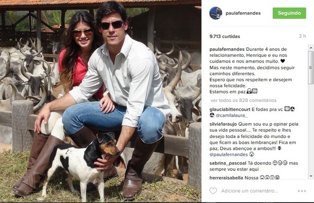 Paula Fernandes termina o namoro e faz desabado na web (Foto: Reprodução do Instagram)