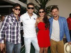 Ex-BBBs deixam hotel no Rio e fazem a festa dos fãs