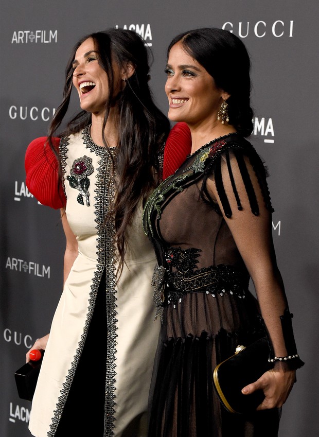 Demi Moore e Salma Hayek em evento em Los Angeles, nos Estados Unidos (Foto: Frazer Harrison/ Getty Images/ AFP)