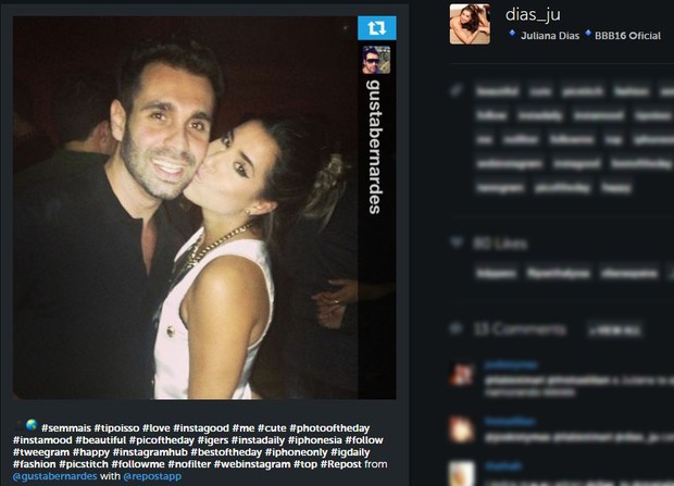 Ex-namorado de Amanda Djehdian com BBB Juliana Dias (Foto: Instagram / Reprodução)