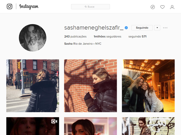Perfil de Sasha no Instagram (Foto: Reprodução/Instagram)