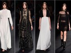 Rendas, transparência e muito tule: Valentino desfila coleção romântica na semana de moda de Paris