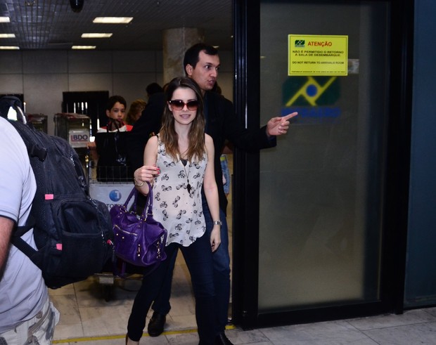 Sandy no aeroporto Santos Dumont (Foto: William Oda / AgNews)