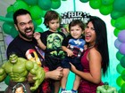 Priscila Pires comemora três anos do filho mais velho com feijoada