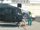 Bruna Marquezine desembarca no Rio em helicóptero de Neymar