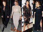 De volta à forma, Kim Kardashian aposta em looks justos e transparentes