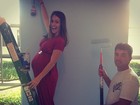 Prestes a dar à luz, Fernanda Pontes posta foto pintando o quarto do filho