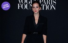 Look do dia: Emma Watson vai toda de preto a evento em Paris