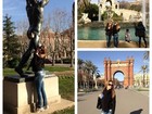 Em Barcelona, ex-BBB Cacau passa a mão em bumbum de estátua