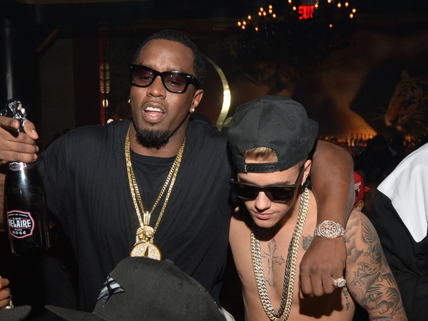 Sean &#39;Diddy&#39; Combs e Justin Bieber em festa em Atlanta, nos Estados Unidos (Foto: Prince Williams/ Getty Images)