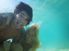 Fiorella posta foto de mergulho com Pato e brinca: ‘Achei meu Nemo’