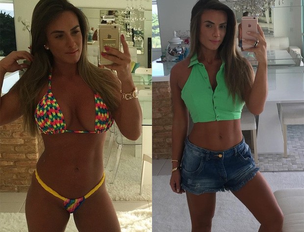 Nicole Bahls: antes e depois (Foto: Instagram)