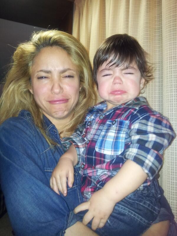 Shakira e seu filho, Milan (Foto: Twitter / Reprodução)