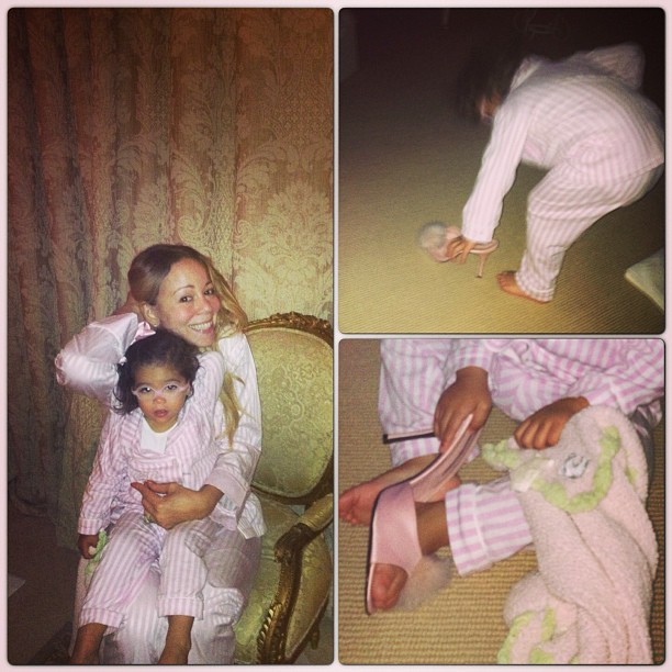 De pijama, Mariah Carey se diverte com a filha (Foto: Instagram)