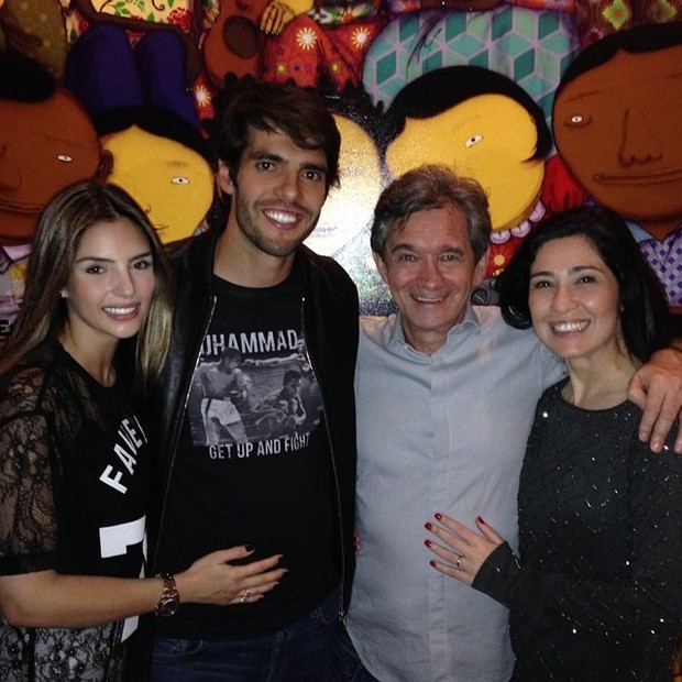 Carol Celico e Kaká no aniversário de Serginho Groisman em São Paulo (Foto: Instagram/ Reprodução)
