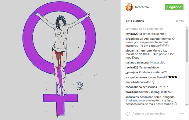 Carolina Dieckmann em seu perfil no Instagram (Foto: Reprodução)