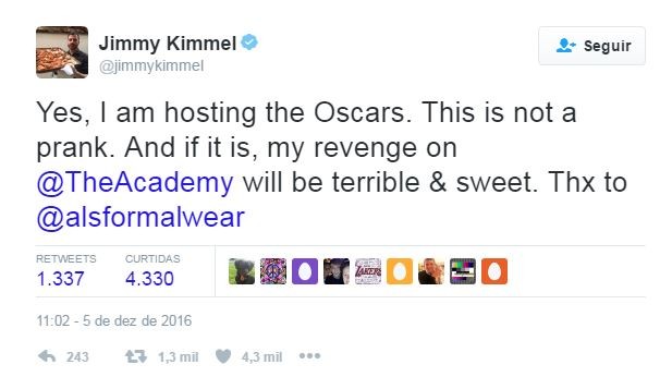 Jimmy Kimmel (Foto: Twitter / Reprodução)