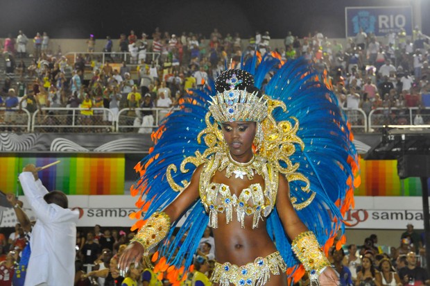 Pamela Santos, rainha de bateria da Paraíso do Tuiuti, da Série A do Rio (Foto: Carlos Erbs/AgNews)