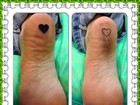 Oi? Cristina Mortágua tatua coração na sola do pé
