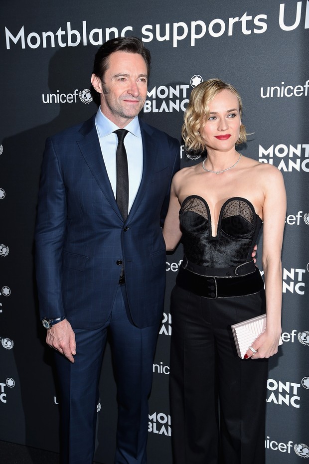 Hugh Jackman e Diane Kruger em evento beneficente em Nova York, nos Estados Unidos (Foto: Dimitrios Kambouris/ Getty Images/ AFP)