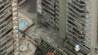 Explosão de prédio em São Conrado (Foto: Reprodução / TV Globo / Bom dia Rio)