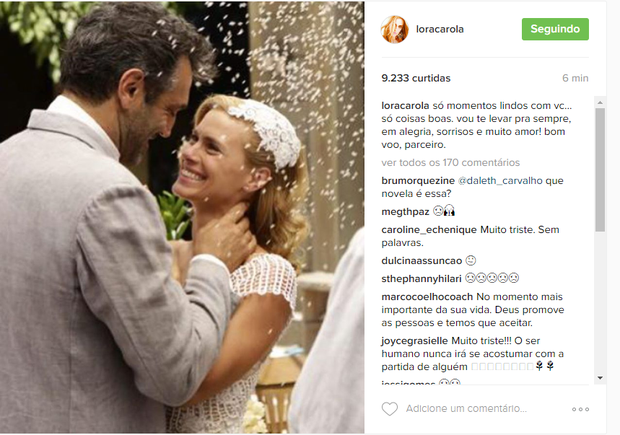 Carolina Dieckmann fez post para lamentar morte de Domingos (Foto: Reprodução/Instagram)