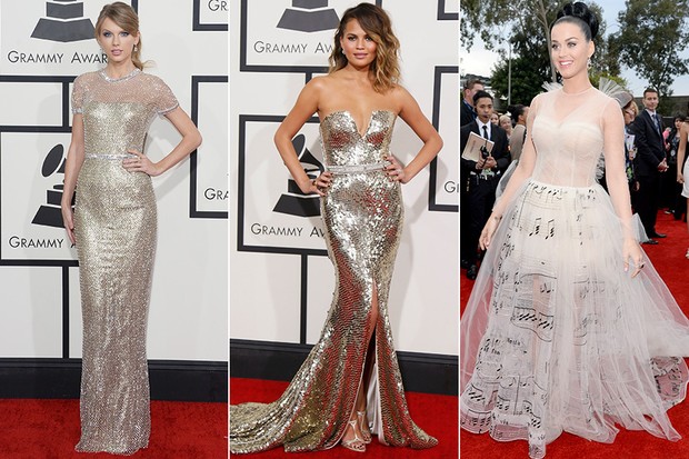Taylor Swift, Chrissy Teigen e Katy Perry no Grammy (Foto: AFP | Reuters | Getty Images)