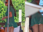 Lindsay Lohan vai à praia em Florianópolis