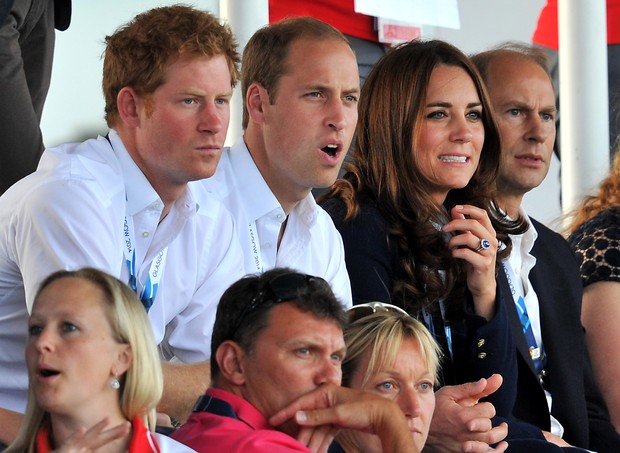 Príncipe Harry, Príncipe William e Kate Middleton (Foto: AFP)