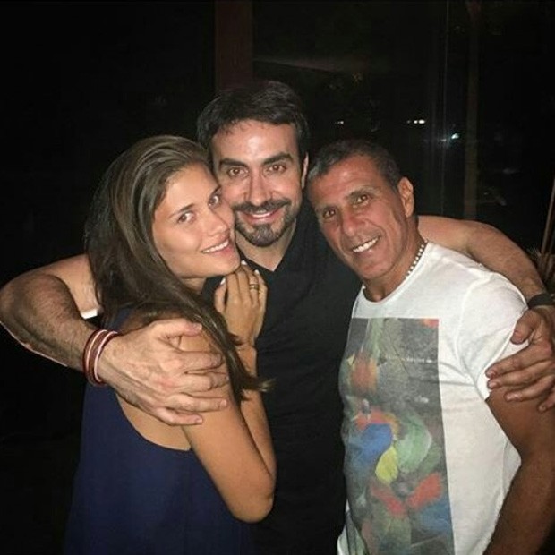 Padre Fábio de Melo com Eri Johnson e Alice Souto (Foto: Instagram/Reprodução)
