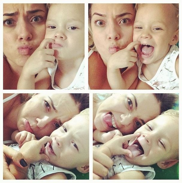 Davi Lucca, filho de Neymar, e a mãe Carolina Dantas (Foto: Instagram/Reprodução)