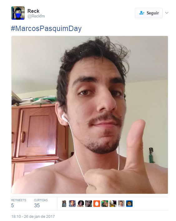 Usuários entram no #MarcosPasquimDay (Foto: Reprodução/Twitter)