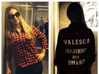 Valesca Popozuda mostra camisa personalizada com nome de hit