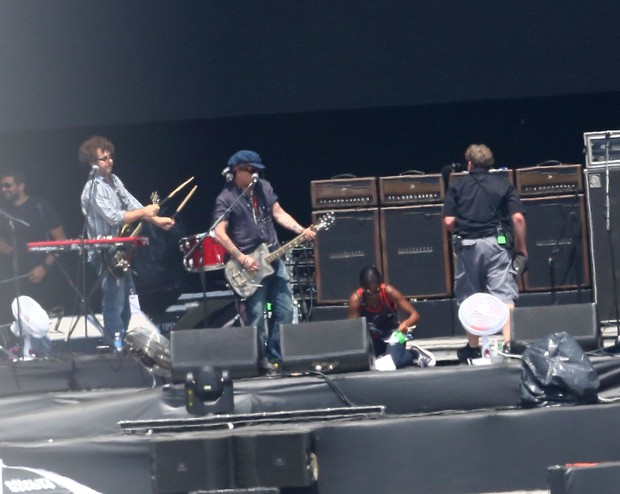 Johnny Depp passando som na Arena do Rock (Foto:  GABRIEL RANGEL/AgNews)